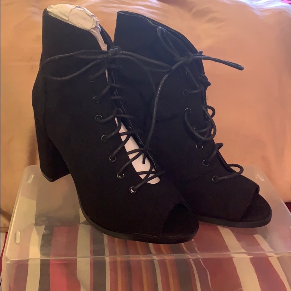 Wet seal lace up booties